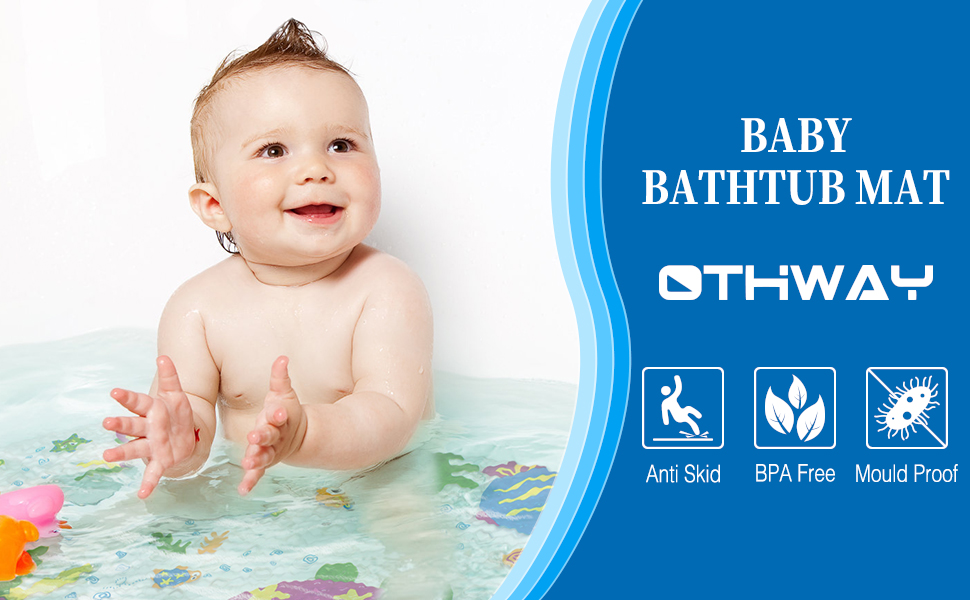 Baby Non Slip Bath Mat, OTHWAY Childrens Bath Mat Anti Mould Baby