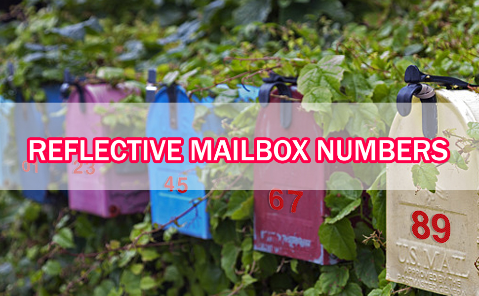 Mailbox Numbers 9, Self Adhesive Reflective Numbers for