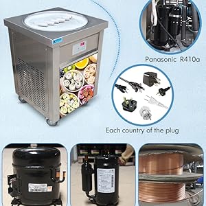 ETL 22" single round pan ice cream roll machine