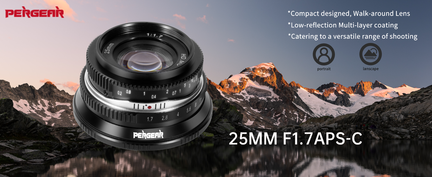 Amazon.com : Pergear 25mm F1.7 Large Aperture Manual Lens