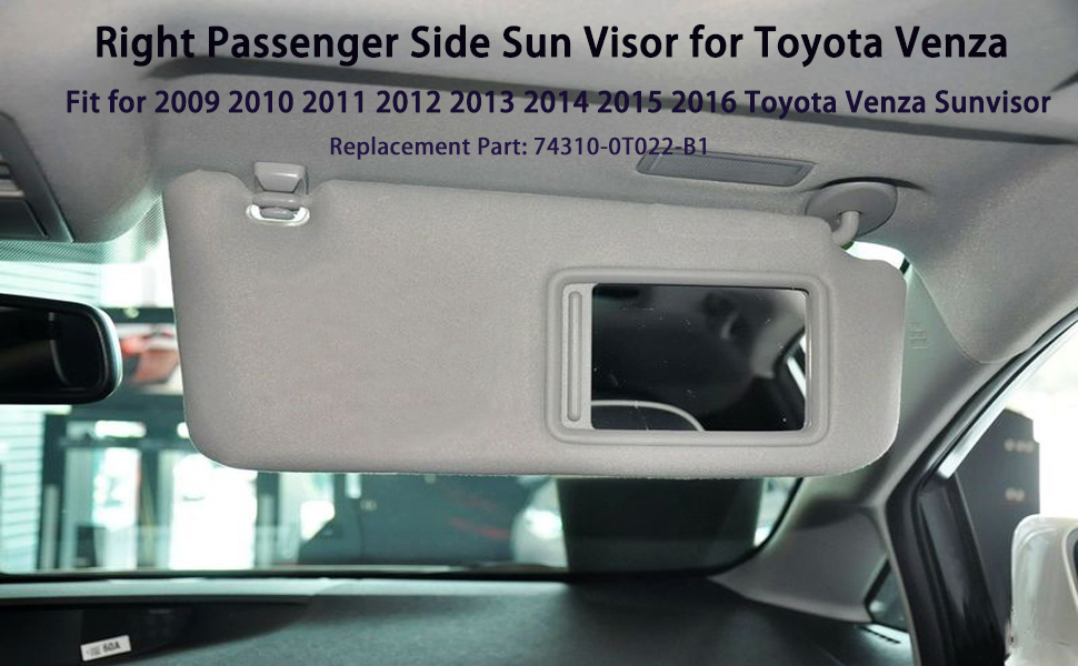 SKD RV Tech Sun Visor Right Passenger Side for Toyota Venza