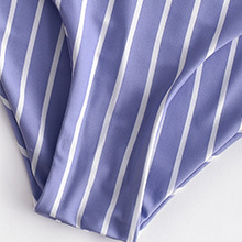 ZAFUL Striped Ruffle High Waisted Tankini Set