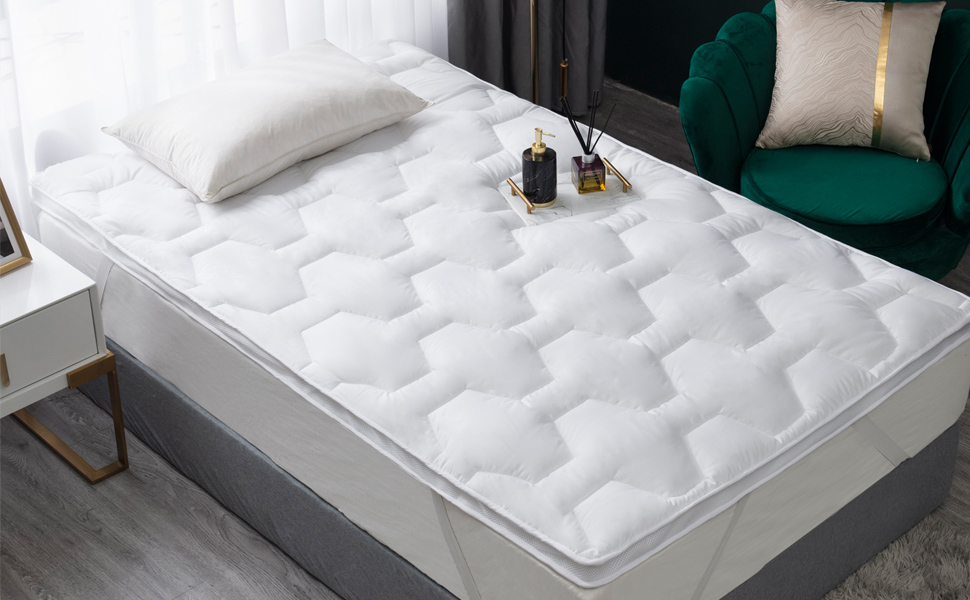 Air Flow Mattress Topper 5cm Thick Extra Filled Cosy Super Soft Anti