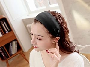 Amazon カチューシャ レディース 幅広 痛くない やわらか ワイド パーティー ヘアアクセサリー ヘアバンド シンプル ブラック カチューシャ ヘアバンド 通販
