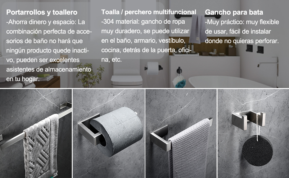 Juego de accesorios para toallero Soporte para papel ...