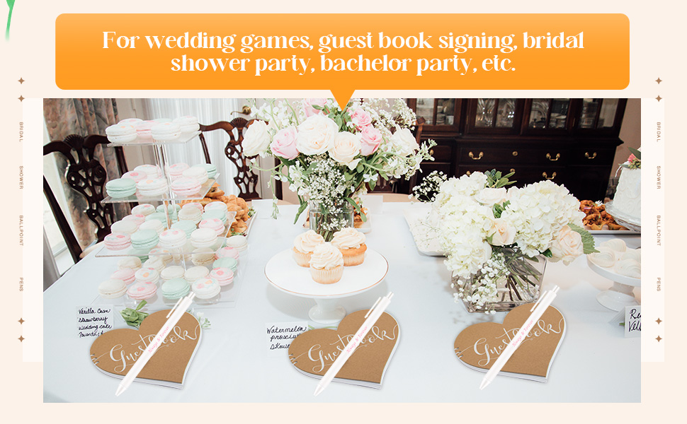 Ctosree 50 Pcs Bridal Shower Pens Wedding Pens for Guest