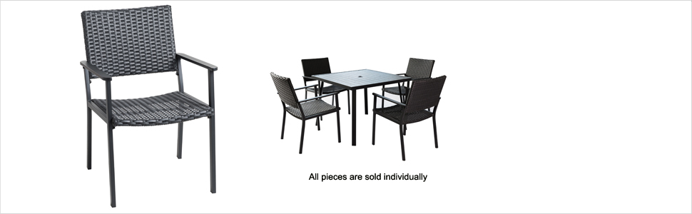 aluminum armchair armrest backyard balcony bistro black classic contemporary deck furniture garden