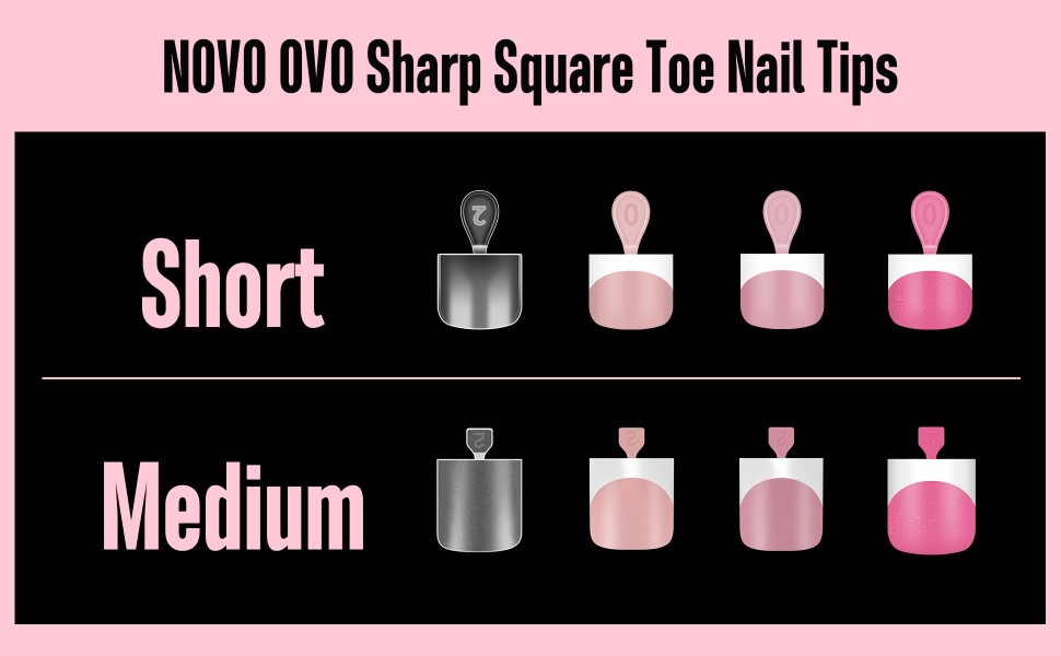 NOVO OVO Sharp square toe nail tips