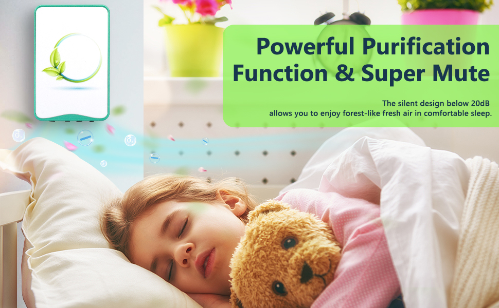 Air Purifiers Plug In for Home,Mini Portable Silent Air