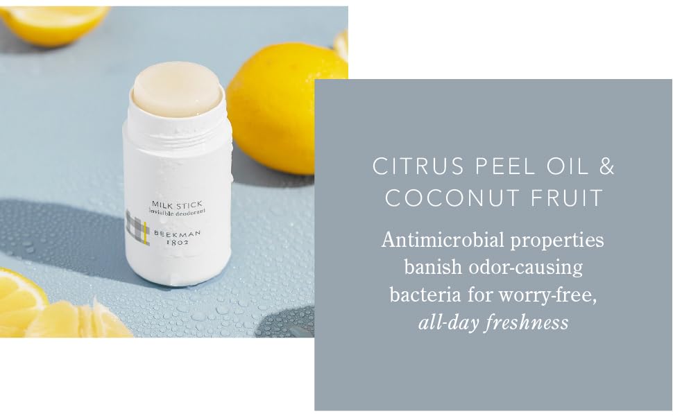 With citrus peel oil and coconut fruit 