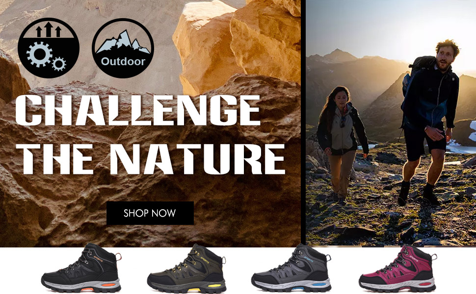 Trekking Shoes, Hiking Shoes, Men's, Women's, Trekking Shoes, High Cut, Outdoor, Hiking, Climbing, Hiking, Excursions, Water Repellent