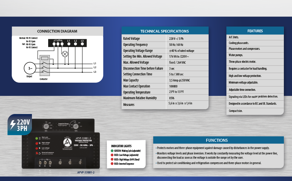 Appli Parts APVP11EE13 120 V Voltage Surge Protector for Refrigerators, 50/60 Hz