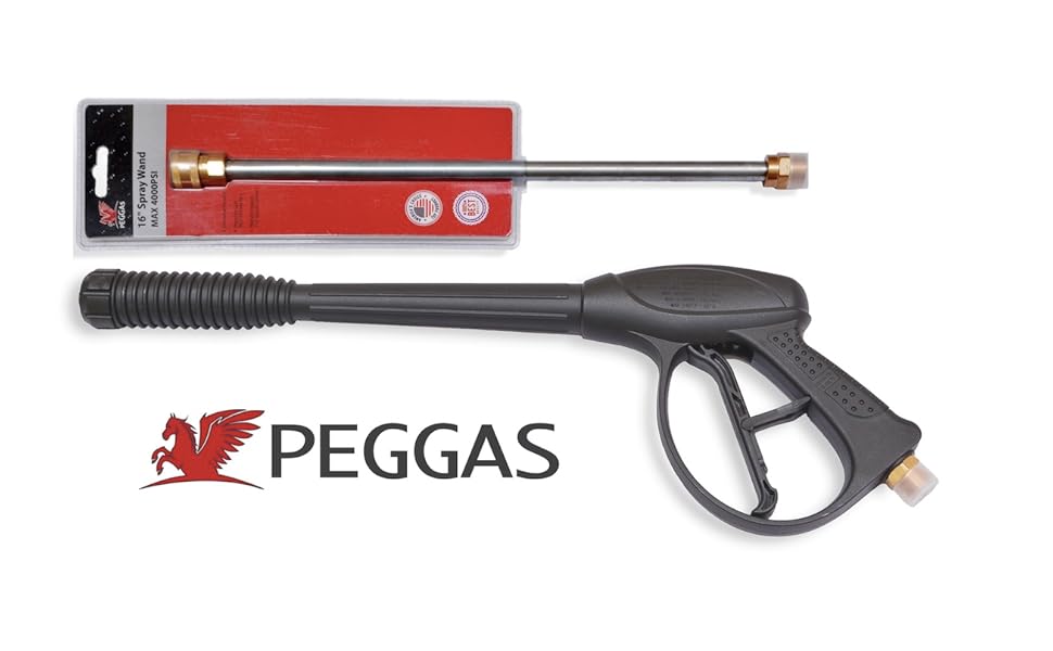 PEGGAS Pressure Washer Spray Gun & 16 Inch Pressure
