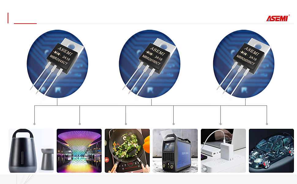 (Pack of 10pcs) MBR20150CT ASEMI TO220AB Schottky Barrier Diode 20a 150v for SMPS