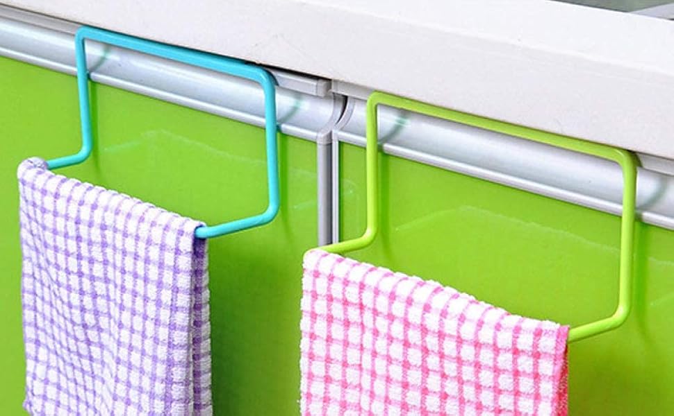Lukzer 2PC Over The Door Hook Hanger Towel Hanging Rack for Kitchen