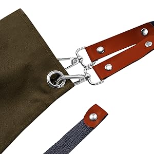 エプロン キャンバス 前掛け h型 カフェ風 おしゃれ 複数ポケット 撥水 防汚 脱着簡単 男女兼用 ストラップ調整可能 シンプルエプロン ガーデン 作業用