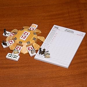  Mexican Train Dominoes Accessory Set (Hub Centerpiece, Train Markers & Scorepad) 