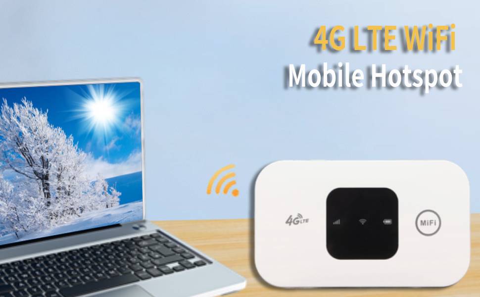 4G LTE WiFi Mobile Hotspot, Portable WiFi Router with SIM Card Slot, 4G