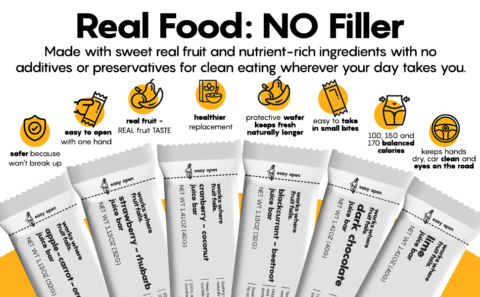 Breakfast Bars - Healthy Fruit Protein Snack Energy, Meal Replacement Gluten-Free, Vegan Low-Calorie