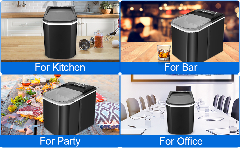 Nictemaw Ice Maker Machine Countertop, Portable Compact Ice