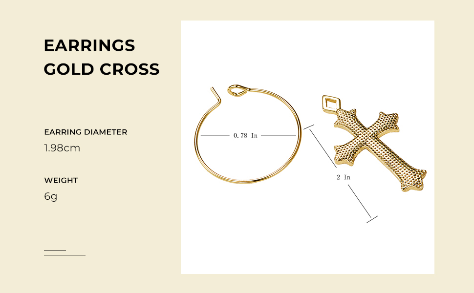 Amazon.com: Cross Earrings for Women14K Gold Plated Dangle