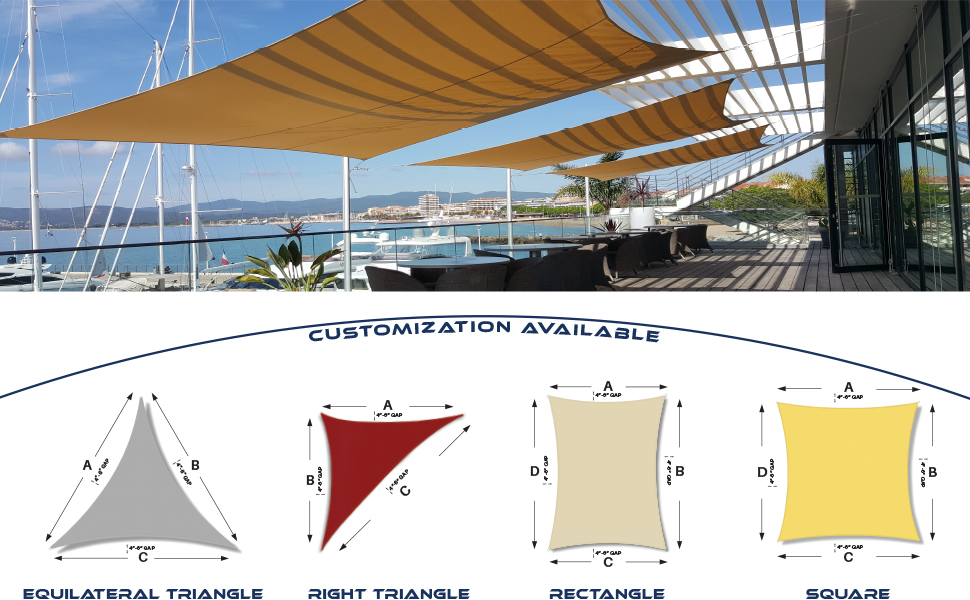 Windscreen4less Terylene Waterproof Sun Shade Sail UV