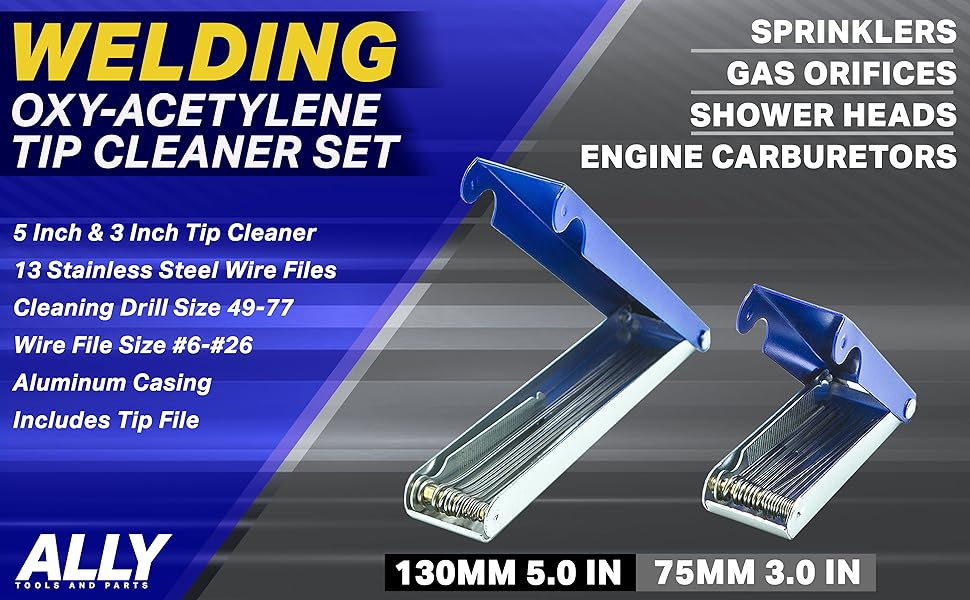 ALLY Tools Professional Large and Small 13 Wire OxyAcetylene Tip Cleaner Set for Cleaning