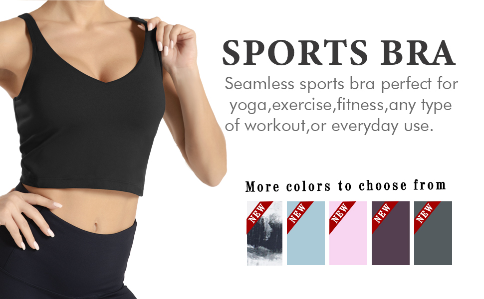 Tsuretobe Sports Bra for Women Longline Padded Yoga Bra Workout Crop Tank Tops for Fitness Running 11 1