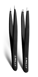 black tweezers set