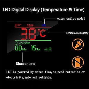 SUGUWORD Bathroom Shower Panel Tower System LED Stainless Steel With 5 Function Shower Head Handheld Shower Massage Jets Brushed Nickel 14 shower tower with temperature display