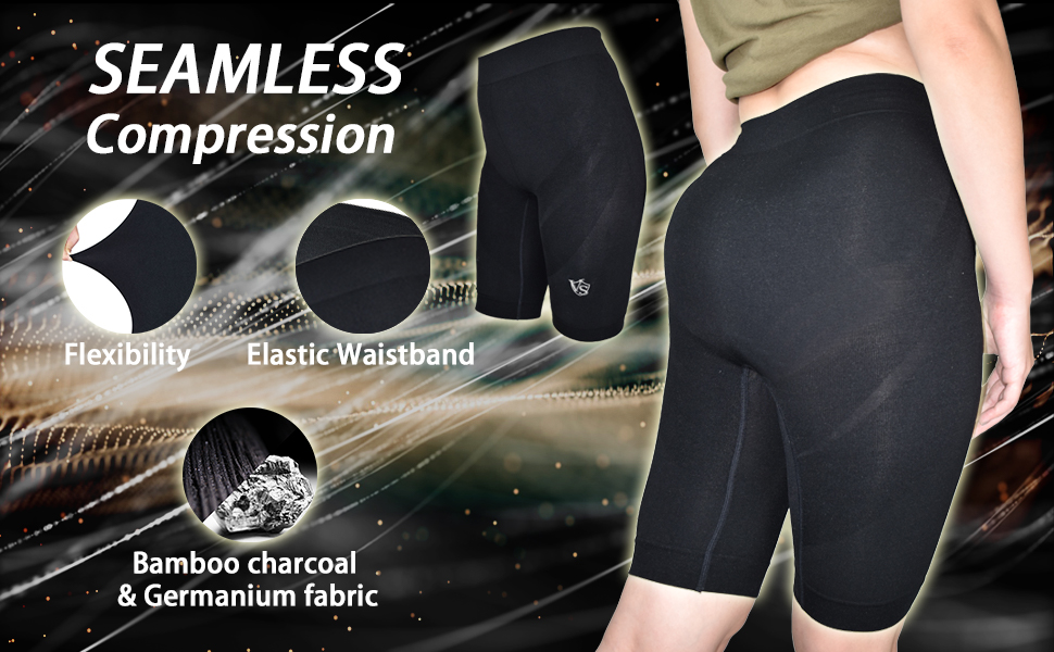 seamless compression shorts women flexibility elastic bamboo charcoal germanium running sports