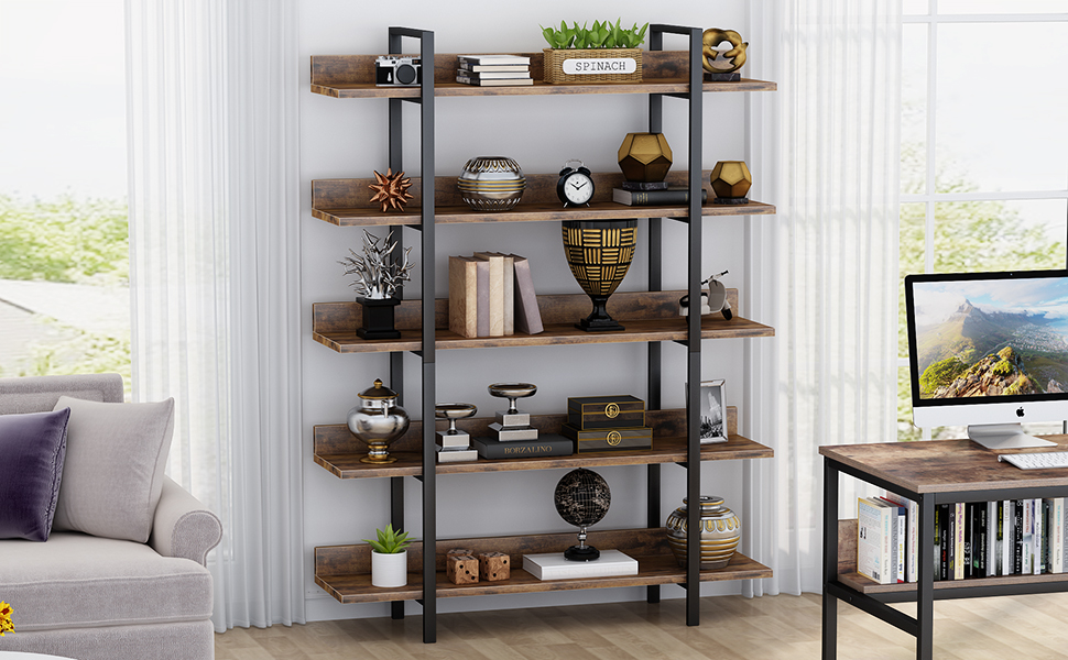 Tribesigns Bookshelf Bookcase Storage Rack Standing Shelf 5Tier