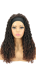 Fascia per capelli Nu Locs Parrucche intrecciate per donne nere Trecce Soft Locs Dreadloc Parrucca sintetica resistente al calore Fibra rossa Borgogna Colore 99j_voghion.com