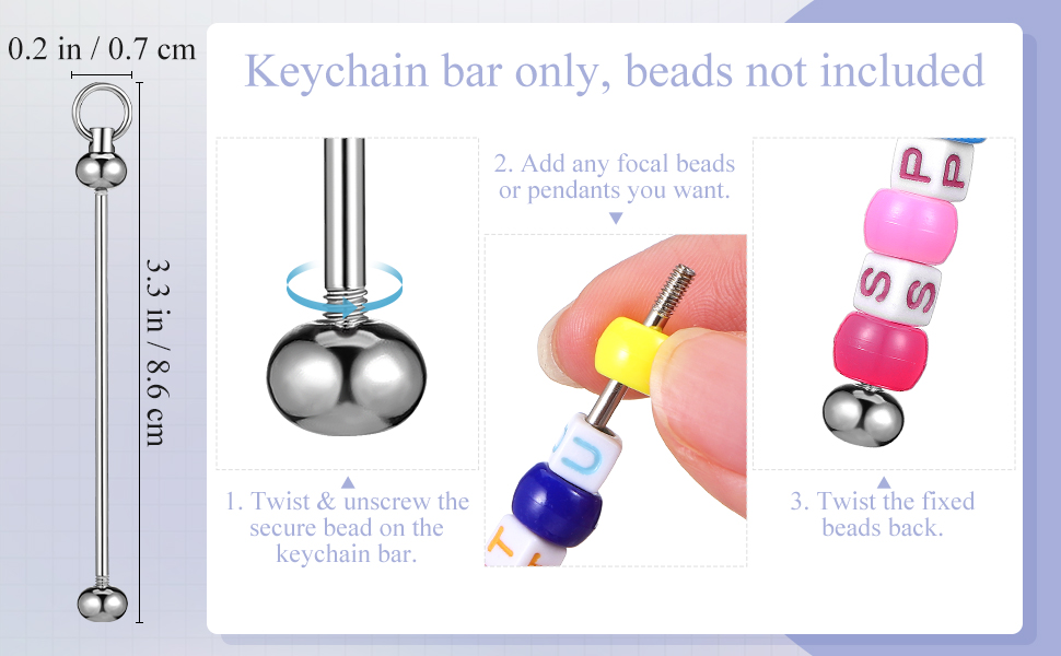Beadable Keychain Bars