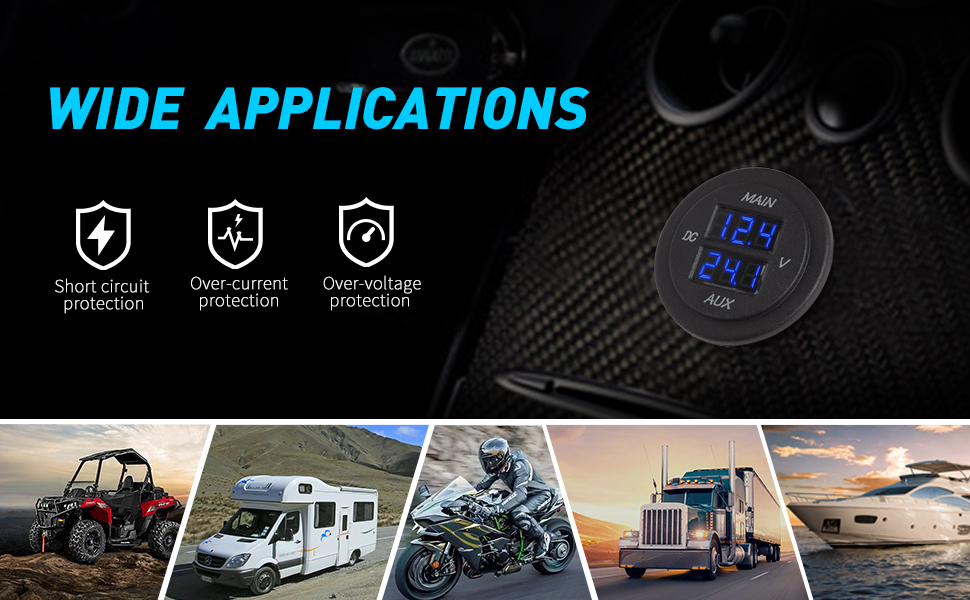 MICTUNING LED Digital Double Voltmeter