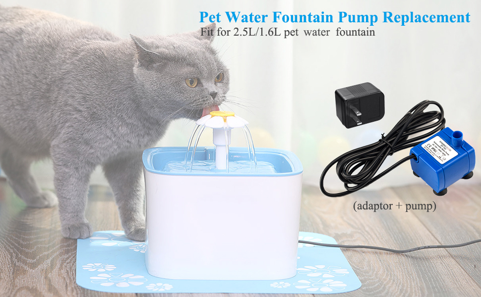 Happypapa Pet Water Fountain Pump Replacement Cat Fountain