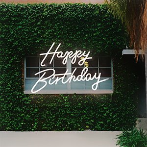 Happy birthday neon sign