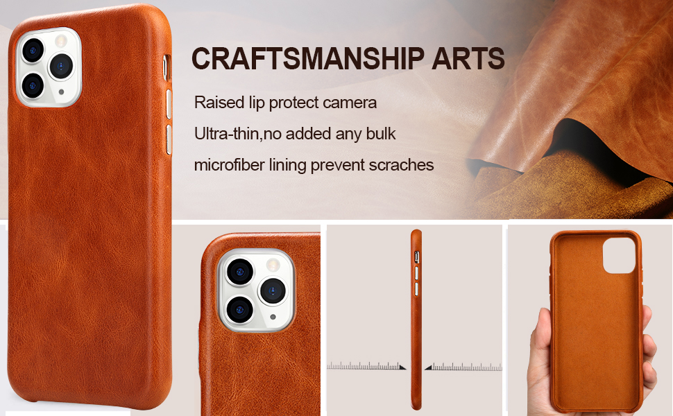 2.TOOVREN Handmade iPhone 11 Pro Max Leather Case