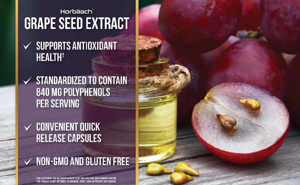 Grape Seed Extract 24,000 Mg Max Strength Antioxidant Support, 240
