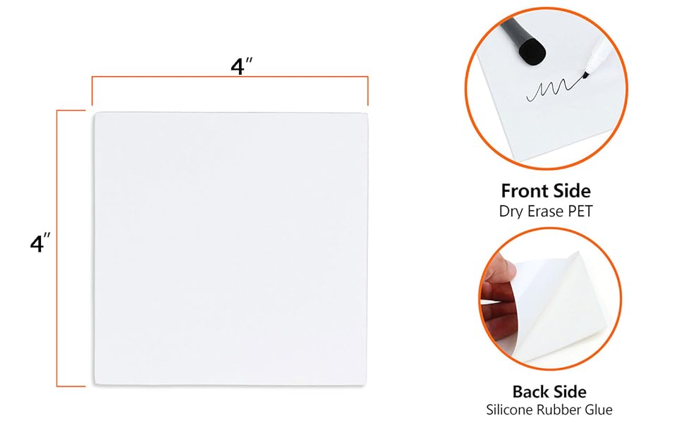 8 Pack DryErase Sticky Notes, Reusable SelfStick