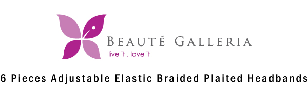 Beaute Galleria 6 Pieces Adjustable Elastic Braided Plaited Women Headbands Hair Band 