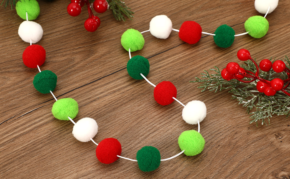 Pom Pom Garland Ornaments