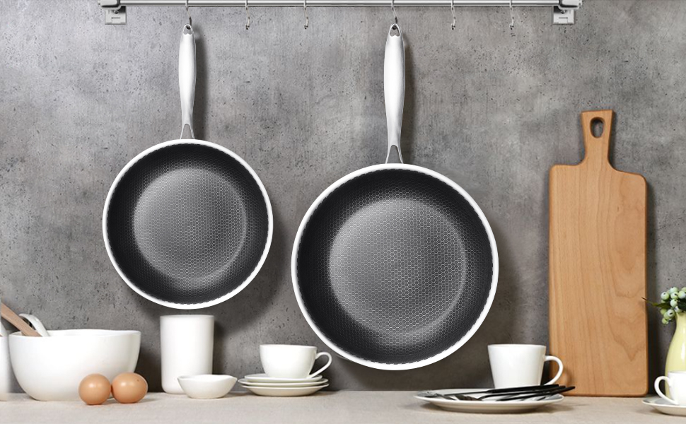 Cainfy Stainless Steel Nonstick Frying Pan 12 Inch, Triply