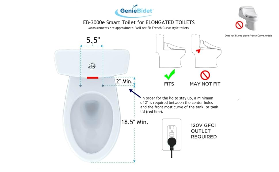 GenieBidet Electric Heated Bidet Smart Toilet SeatUnlimited Warm Water