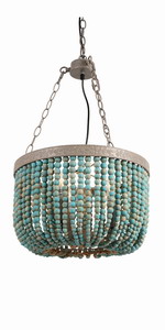 Newrays Blue Wooden Bead Chandelier