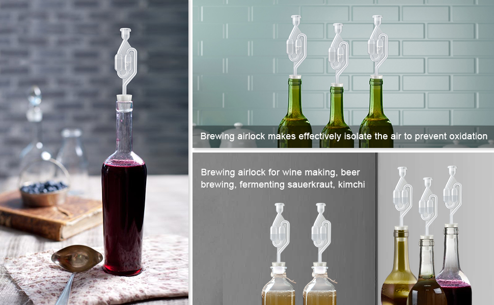 Nasmodo airlock for Wine Making Fermentation Beer Tool,SShape Bubble