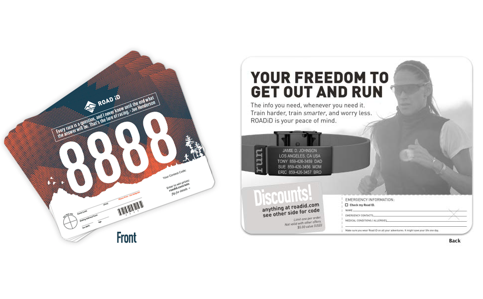 Road ID Running Bibs Race Bibs, Race Numbers, Sports