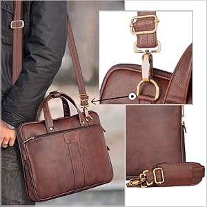 THE CLOWNFISH Richard Series Faux Leather 14 inch Laptop Bags,Laptop Bags for Men, Briefcase, (Mahogany) 37 CLOWNFISH. BAGS & LUGGAGE, LAPTOP BAG, SLING BAG, BACKPACK, WALLET, PASSPORTS, THE CLOWNFISH, BAGS