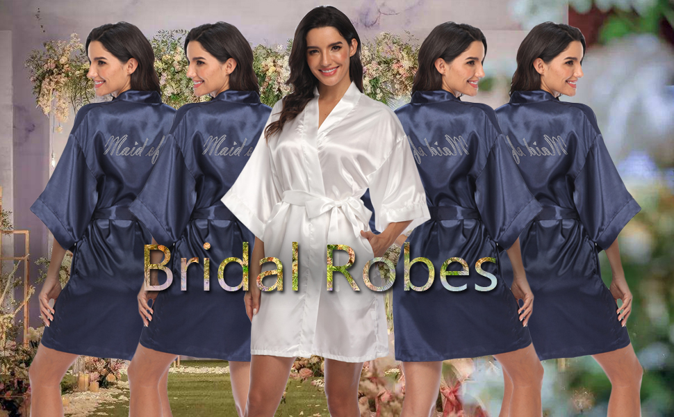 Super Shoppingzone Bride and Bridesmaid Robes with Rhinestones for