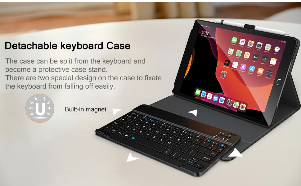 Infiland iPad 10.2 inch 2019 Keyboard Stand Case with